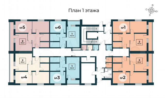 1-к. квартира, 44,3 м², 1/5 эт.