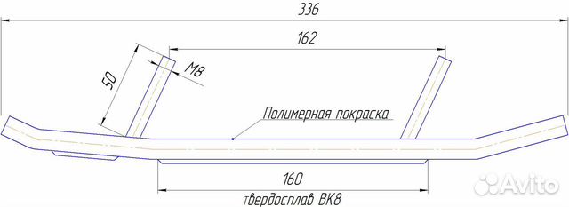 Коньки для снегоходов BRP Ski-Doo, lynx 100мм