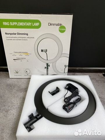 Кольцевая лампа 32 36 см на высоком штативе