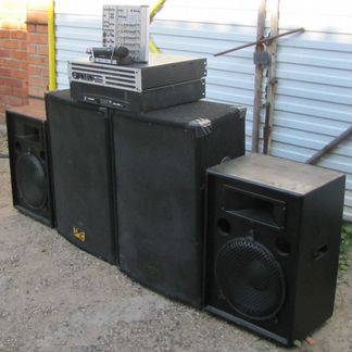 Колонки FA MC 2000W 4шт Усилители Микшер Микрофон