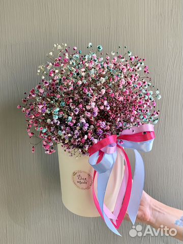 Гипсофила в коробке Микс. Доставка цветов Вологда