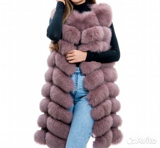 Меховой жилет из песца