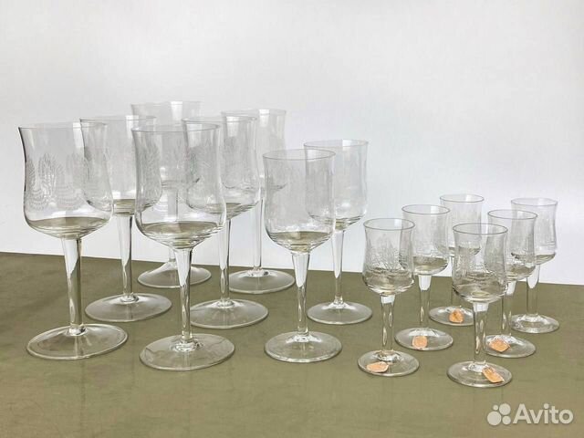 Бокалы на ножке, винтаж, Богемия, Чехословакия