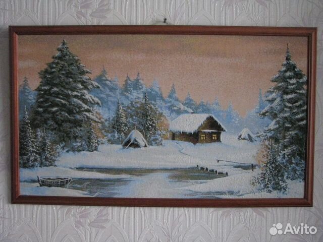 Панно гобелен Зимний пейзаж