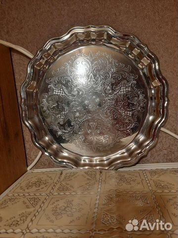 Поднос металлический СССР диаметр 37 см