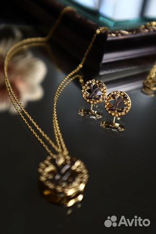 Серьги и цепь louis vuitton