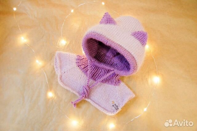 Новая вязаная шапка шлем зимняя ручной работы