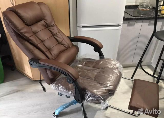 Кожанное кресло, с массажем, новое, компьютерное