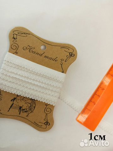 Резинка отделочная 1см с фестоном, упаковка 20м