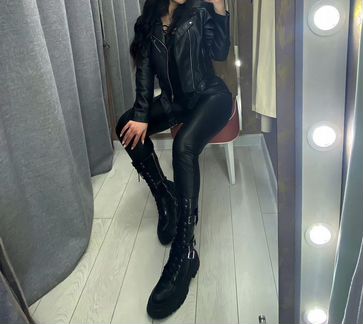 Кожаные штаны женские