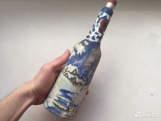 Бутылка ручной работы Зима