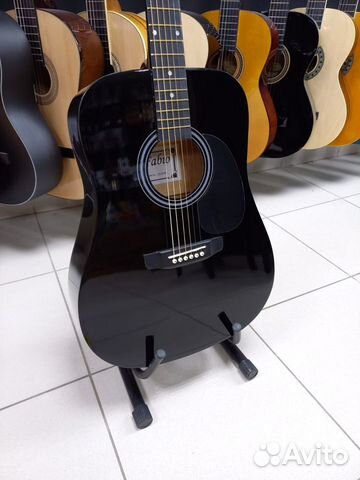 Акустическая гитара Новая Черная Fabio