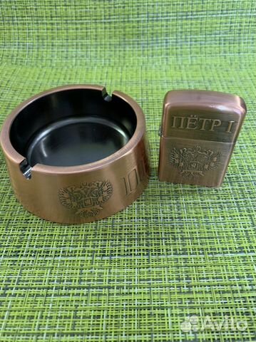 Пепельница с зажигалкой (металл)