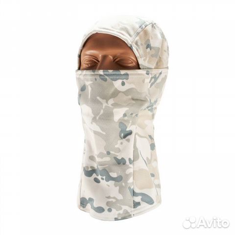 Тактическая балаклава флисовая, белый камуфляж