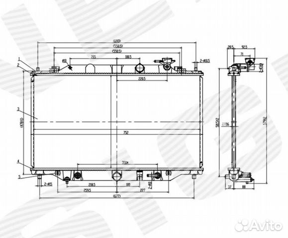 Радиатор охлаждения 2,2D AT