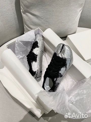 Кеды Maison Margiela silver Tabi Унисекс