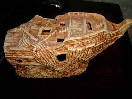 Грот мостик корабль старый замок в аквариум