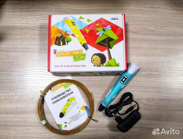 3D ручка Spider Pen lite с ЖК дисплеем, голубая