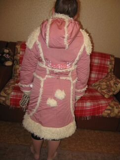 Детское зимнее пальто-дубленка 