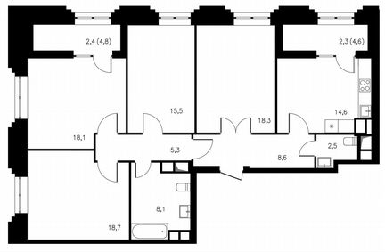 4-к квартира, 114.4 м², 17/24 эт.