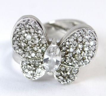 Серебряное кольцо 925 пробы, бабочка