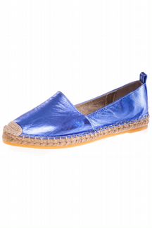 Эспадрильи кожаные.Серебро и сиренев.Размеры 36-40