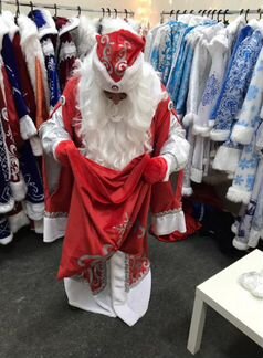 Костюм Деда Мороза Царский серебро