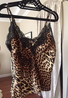 Топ из натурального шёлка с кружевом