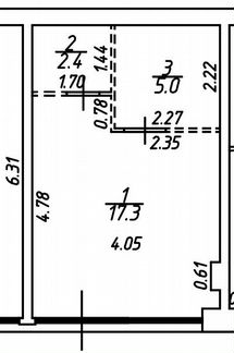 Свободного назначения, 24.7 м²