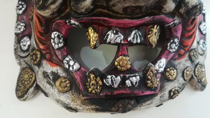 Серебро, медь, маска Индия Бхайрава аспект Шивы