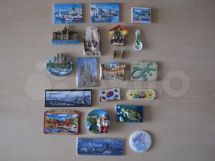 Магниты декоративные из разных стран - 17 штук