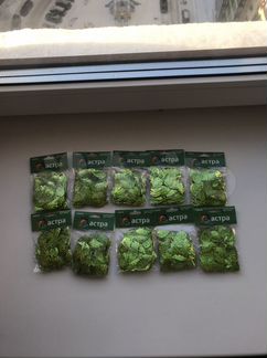 Пайетки Листочки зеленые 10 упаковок голограмма
