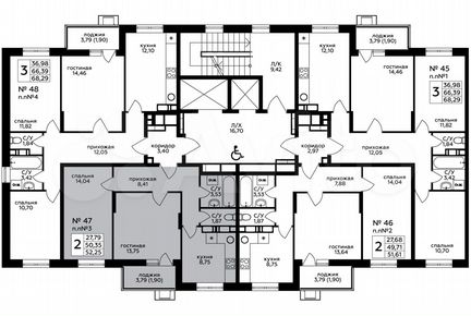 2-к квартира, 52.3 м², 13/17 эт.