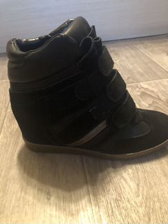 Кроссовки на платформе bcbg, кожа, замша