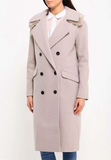 Бежевое пальто оверсайз, новое