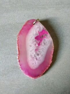 Кулон подвеска из агата, срез из друзы