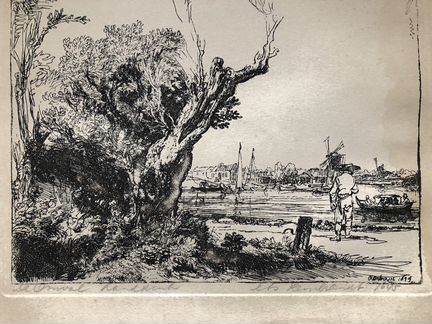 Офорт Рембрандта «Вид на Омвал»