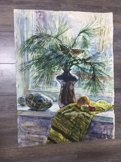 Акварель Шишки,художник И.Ф.Аристова