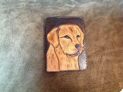 Кожаный обложка для паспорта с тиснением. Ручная р