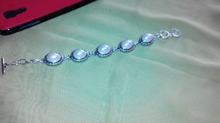 Браслет кольцо серьги крупные жемчуг подвеска