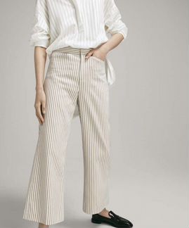 Брюки кюлоты в полоску Massimo Dutti