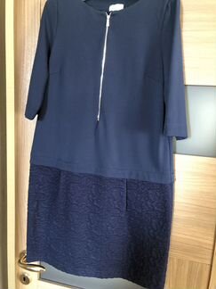 Marella платье 46-48 р, темно-синее стрейч