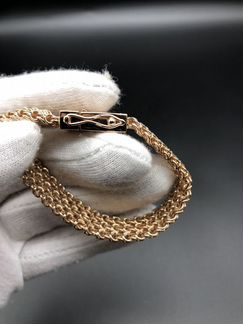 Золотой браслет Тройной Бисмарк с бриллиантами