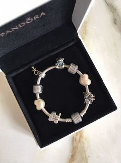 Pandora 2 браслета+шармы+упаковка и чеки