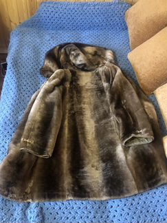 Шуба мирель из мутона с капюшоном