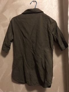 Льняная рубашка с коротким рукавом