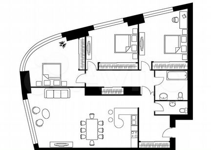 3-к квартира, 139.2 м², 38/56 эт.