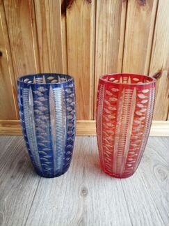 Ваза цветной хрусталь СССР Красный май