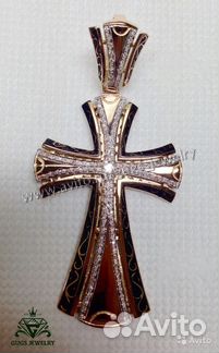 Золотой крест с бриллиантами