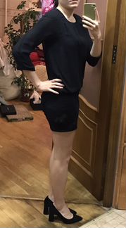 Платье мини черное